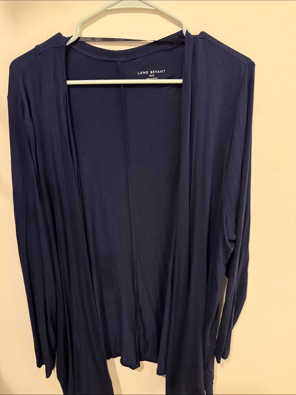 Lane Bryant Navy Open-Front Drape Cardigan